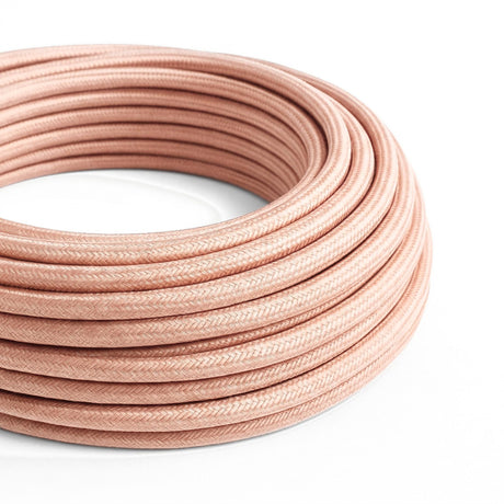 Cable textil redondo de algodón – Salmón