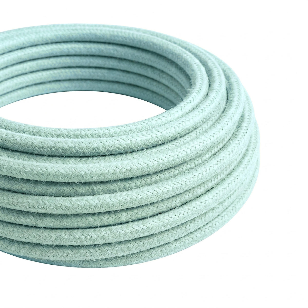 Cable textil redondo de algodón – Verde celadón
