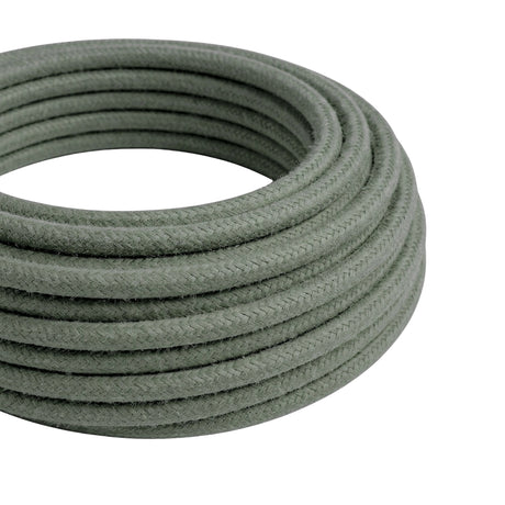 Cable textil redondo de algodón – Verde salvia