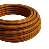 Cable textil redondo efecto seda – Ámbar