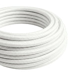 Cable textil redondo efecto seda – Blanco óptico