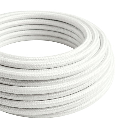 Cable textil redondo efecto seda – Blanco óptico