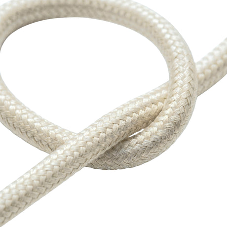 Cable textil redondo efecto seda – Blanco perla