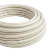 Cable textil redondo efecto seda – Blanco perla