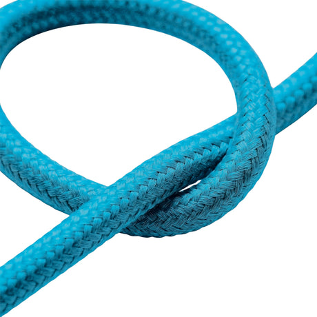 Cable textil redondo efecto seda – Azul cian