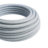 Cable textil redondo efecto seda – Azul gris claro