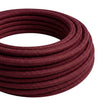 Cable textil redondo efecto seda – Burdeos