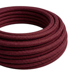 Cable textil redondo efecto seda – Burdeos