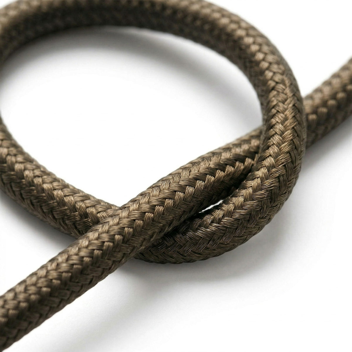 Cable textil redondo efecto seda – Gris oscuro