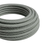 Cable textil redondo efecto seda – Gris humo