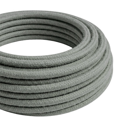 Cable textil redondo efecto seda – Gris humo