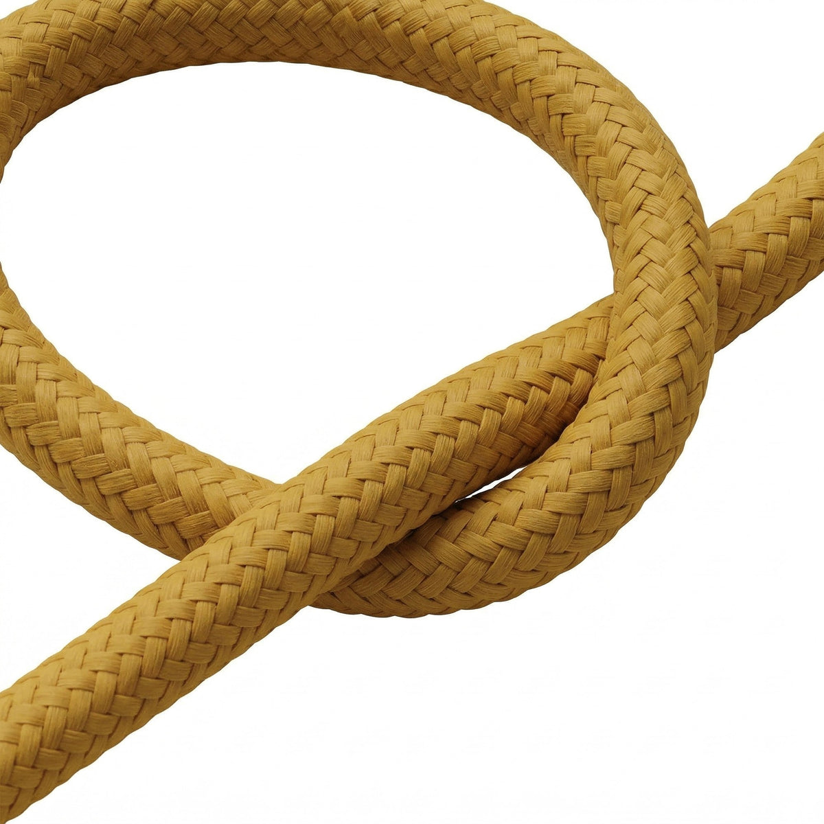 Cable textil redondo efecto seda – Amarillo mostaza