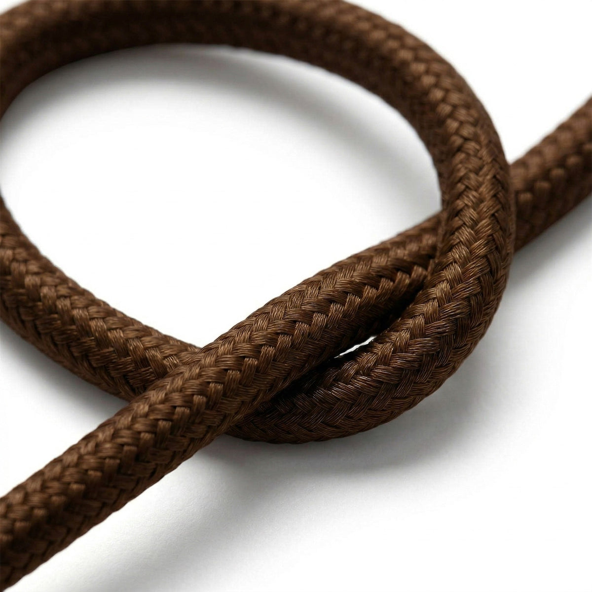 Cable textil redondo efecto seda – Marrón espresso