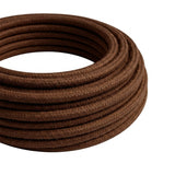 Cable textil redondo efecto seda – Marrón espresso