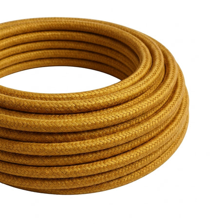 Cable textil redondo efecto seda – Oro