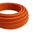 Cable textil redondo efecto seda – Naranja llama