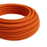Cable textil redondo efecto seda – Naranja llama