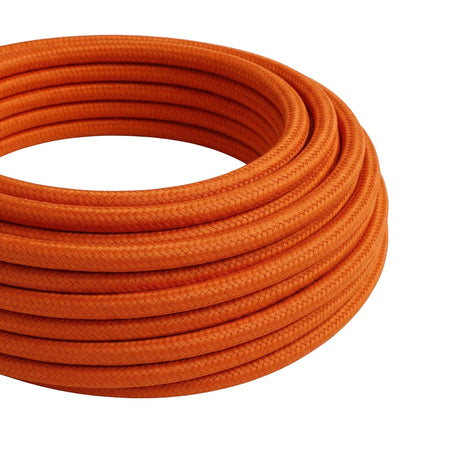 Cable textil redondo efecto seda – Naranja llama