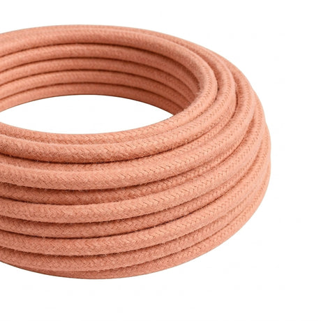 Cable textil redondo efecto seda – Melocotón