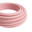 Cable textil redondo efecto seda – Rosa pálido