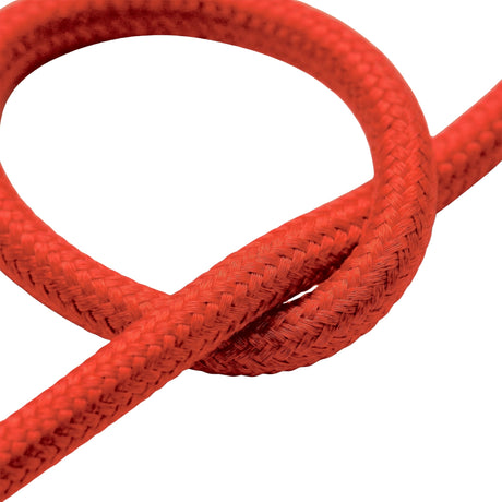 Cable textil redondo efecto seda – Rojo fuego