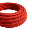 Cable textil redondo efecto seda – Rojo fuego