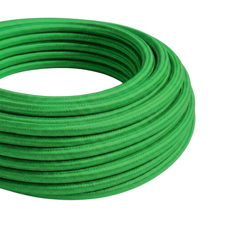 Cable textil redondo efecto seda – Verde césped