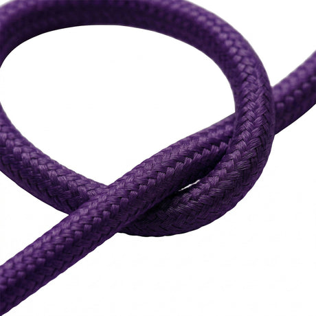 Cable textil redondo efecto seda – Púrpura imperial
