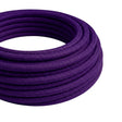 Cable textil redondo efecto seda – Púrpura imperial