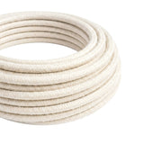 Cable textil redondo de lino natural – Blanco