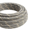 Cable textil rayado de algodón y lino – Crema de huevo