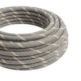 Cable textil rayado de algodón y lino – Crema de huevo