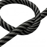 Cable textil rayado efecto seda – Grafito y negro carbón