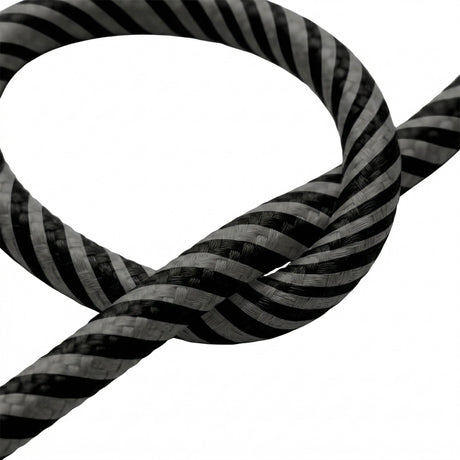 Cable textil rayado efecto seda – Grafito y negro carbón