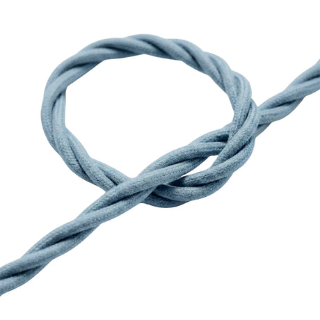 Cable textil trenzado de algodón – Azul océano