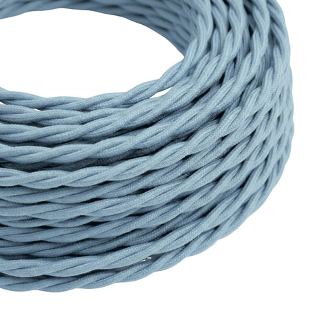 Cable textil trenzado de algodón – Azul océano