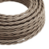 Cable textil trenzado de algodón – Gris tórtola