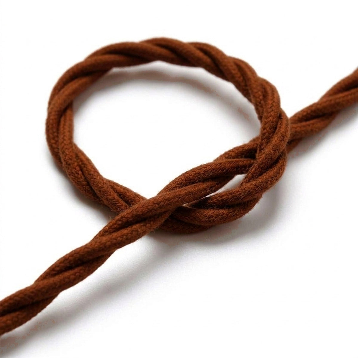 Cable textil trenzado de algodón – Marrón canela