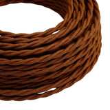 Cable textil trenzado de algodón – Marrón canela