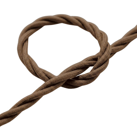 Cable textil trenzado de algodón – Marrón espresso