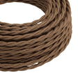 Cable textil trenzado de algodón – Marrón espresso