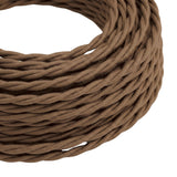 Cable textil trenzado de algodón – Marrón espresso