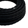 Cable textil trenzado de algodón – Negro carbón