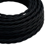 Cable textil trenzado de algodón – Negro carbón