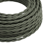 Cable textil trenzado de algodón – Verde salvia