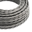 Cable textil trenzado efecto seda – Plateado