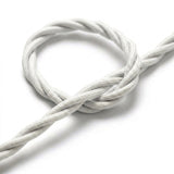 Cable textil trenzado efecto seda – Blanco óptico