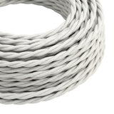 Cable textil trenzado efecto seda – Blanco óptico