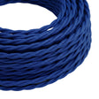 Cable textil trenzado efecto seda – Azul clásico