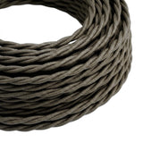 Cable textil trenzado efecto seda – Gris oscuro